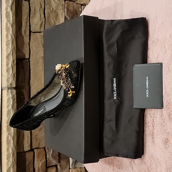 Dolce Gabbana Lace Jeweled heels Pumps Shoes